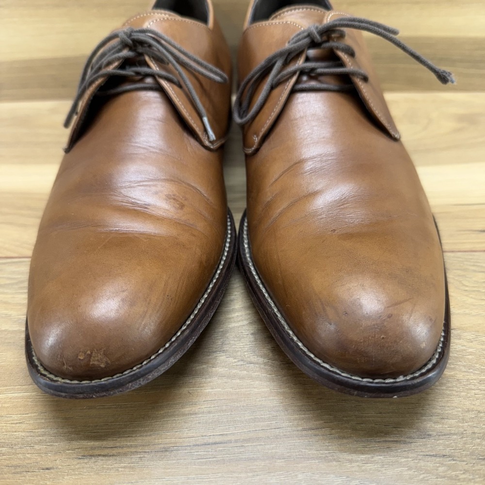 Too Boot New York 9 Adam Derrick Walnut Leather Dress Oxfords - Picture 3 of 12